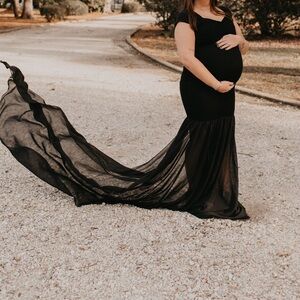 Black Maternity Gown OS